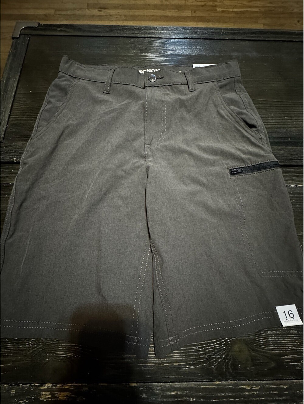 Sonoma Flexwear Tech Shorts Boys 16 Gray Stretch NWT Zip Pocket Kohl’s